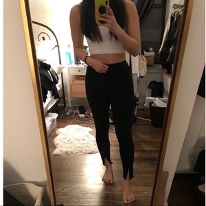 Silence and noise cropped leggings with front slit